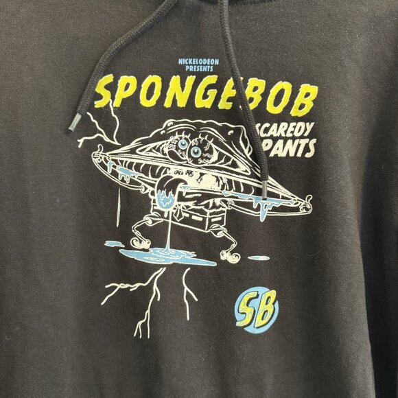 SpongeBob SquarePants Hoodie Adult Small Black H&M Baggy Sweatshirt - Picture 3 of 8